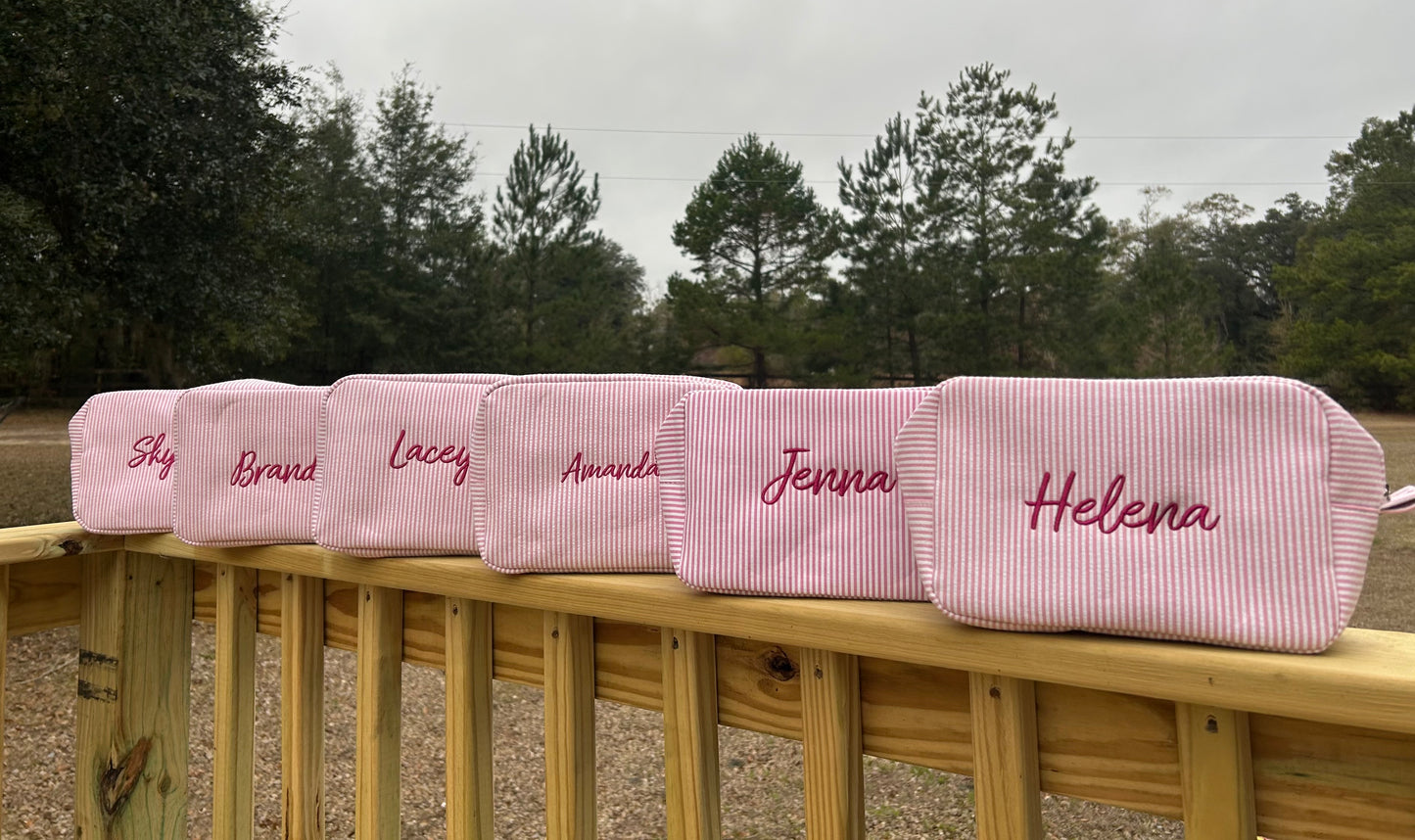 Embroidered Cosmetic Bag