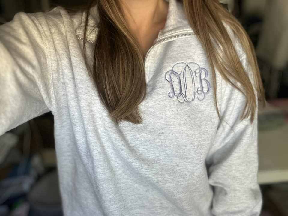 Monogrammed Quarter Zip