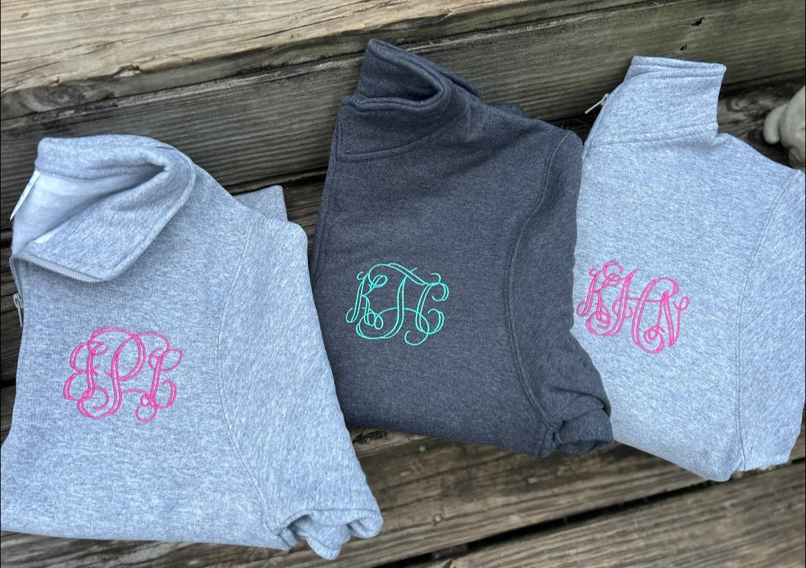 Monogrammed Quarter Zip